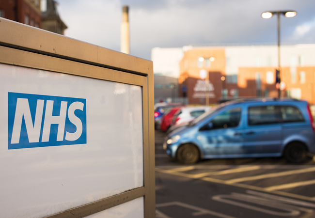 NHS sign and car park